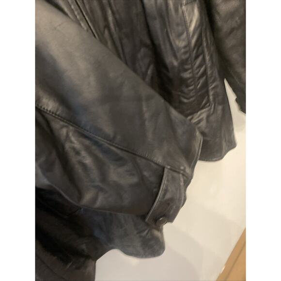 Vintage Today's Man TM Leather Jacket Black Size Large - Picture 4 of 10